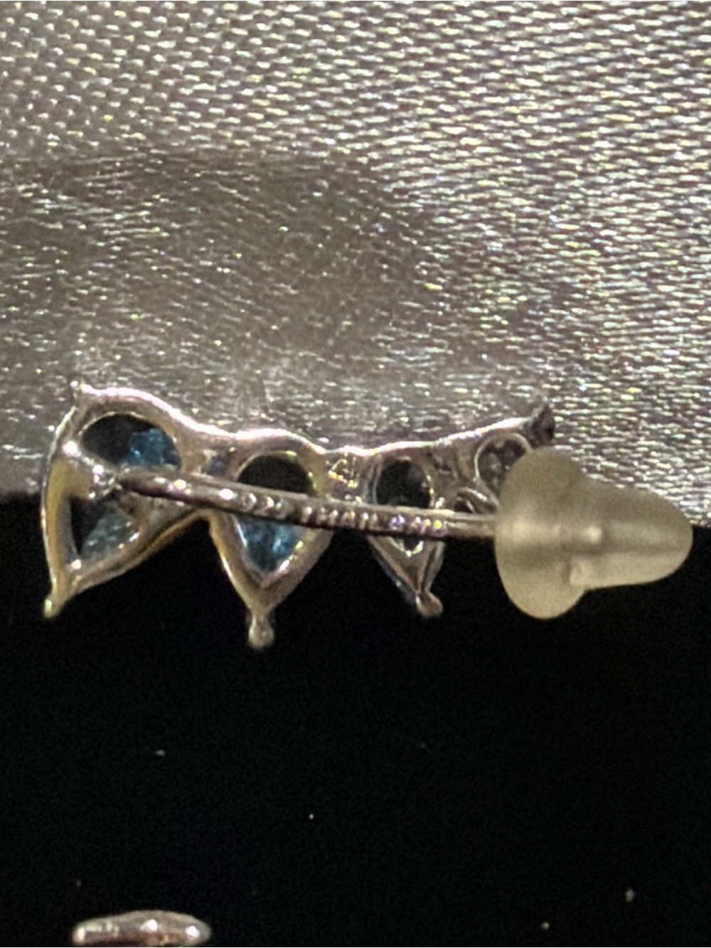 925 Sterling Silver Blue Topaz Ombre Pear Cut Ear Climber Crawler Earrings - Picture 6 of 6
